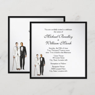 Simple Elegant White Gay Wedding Invitation