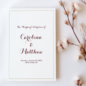 Simple elegant white gold burgundy Program Programma