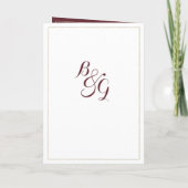 Simple elegant white gold burgundy Program Programma (Achterkant)