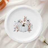Simple Elegant White Pumpkin Papieren Bordje