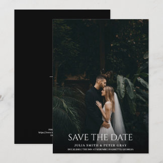 Simple Elegant White Typography Photo Wedding STD Kaart