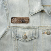 Simple Elegant Wood Logo Employee Plastic  Naamplaatje (In situ)