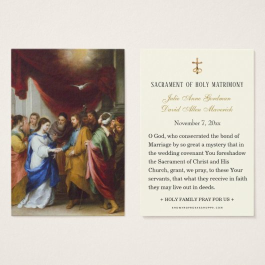 Simple Elégante Carte Sainte Mariage catholique (Devant & derrière)