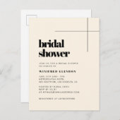 Simple élégante Cream nuptiale invitation à la dou (Devant / Derrière)