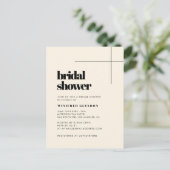 Simple élégante Cream nuptiale invitation à la dou (Debout devant)