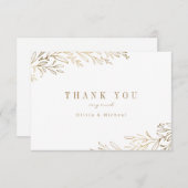 Simple élégante dorée dorée botanique merci (Devant / Derrière)
