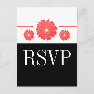 Simple élégante Gerbera Daisies carte postale RSVP