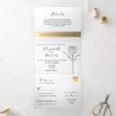 Simple Elégante Mariage Tri-Fold Invitation (Intérieur)