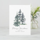 Simple élégante sapin de Noël Carte de vacances (Debout devant)