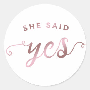 Simple Elle A Dit Oui Sticker Fiançailles