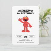 Simple Elmo 1er anniversaire Invitation (Debout devant)