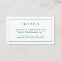 Simple Emerald Green Monogram Elegant Wedding