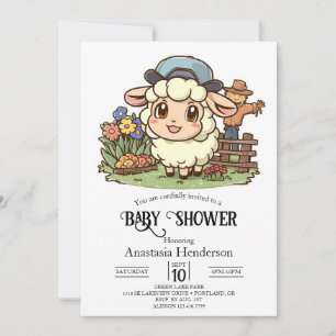 Simple Enchanted Sheep Baby shower Kaart