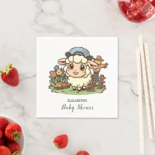 Simple Enchanted Sheep Baby shower Servet