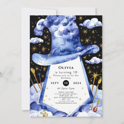 Simple Enchanted Wizard Verjaardag Kaart (Voorkant)