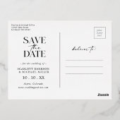Simple Enregistrer La Carte Postale Date Foil Invi (Verso)