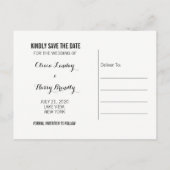 Simple Enregistrer La Carte Postale Date Photo (Dos)