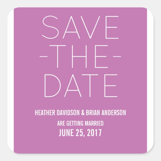 Simple Enregistrer les stickers Date, Fuchsia (Devant)