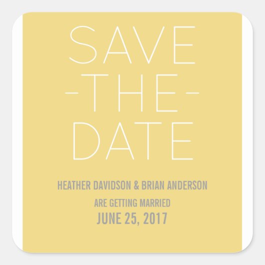 Simple Enregistrer les stickers Date, Jaune (Devant)