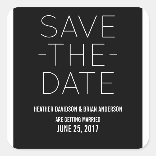 Simple Enregistrer les stickers Date, noir (Devant)