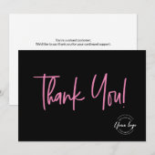Simple Entreprise Logo Social Merci Black Pink (Devant / Derrière)