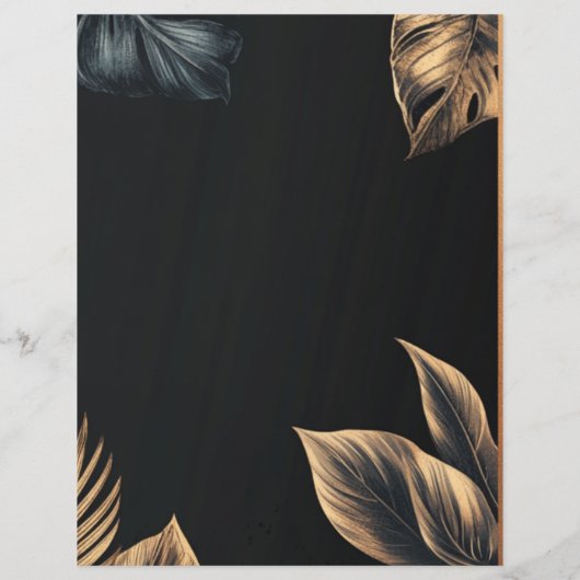 Simple esthétique Floral Black Wedding Programme S (Dos)