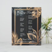 Simple esthétique Floral Black Wedding Programme S (Debout devant)