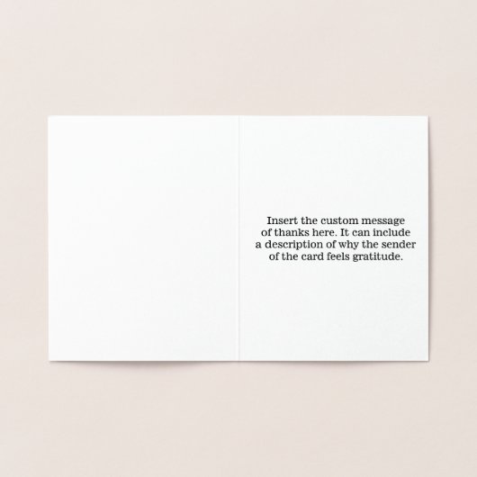 Simple et Customisé "MERCI !" Carte (Intérieur)