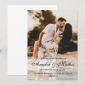 Simple et élégant avec Faire-part de mariage photo (Devant / Derrière)