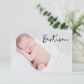 Simple et élégant | Baptême carte de remerciements (Debout devant)