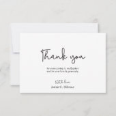 Simple et élégant | Baptême carte de remerciements (Dos)