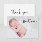 Simple et élégant | Baptême carte de remerciements (Devant / Derrière)