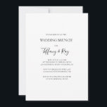 Simple et élégant Brunch de mariage Invitation<br><div class="desc">Cette simple et élégante invitation de brunch de mariage est parfaite pour votre brunch mariage moderne minimaliste noir et blanc. Le design comporte une police contemporaine minimale accompagnée d'une calligraphie formelle. Gardez-le tel quel,  ou choisissez de le personnaliser avec vos propres oeuvres d'art ou photos !</div>