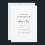 Simple et élégant Brunch de mariage Invitation<br><div class="desc">Cette simple et élégante invitation de brunch de mariage est parfaite pour votre brunch mariage moderne minimaliste noir et blanc. Le design comporte une police contemporaine minimale accompagnée d'une calligraphie formelle. Gardez-le tel quel,  ou choisissez de le personnaliser avec vos propres oeuvres d'art ou photos !</div>
