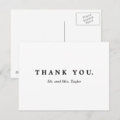 Simple et élégant | Carte postale Merci classique (Devant / Derrière)