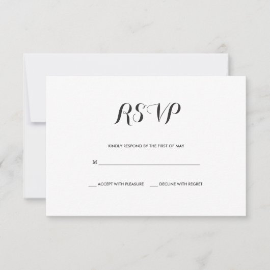 Simple et élégant | Carte RSVP de mariage moderne (Devant)