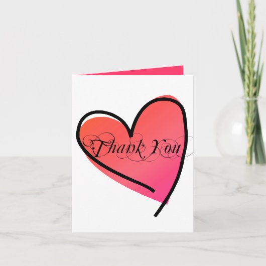 Simple et élégant cœur Mariage Merci (Devant)