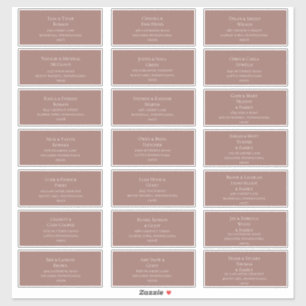 Simple et élégant Dusty Rose Étiquettes de adres