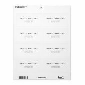 Simple et élégant | Étiquette de adresse Mariage c (Feuille entière)