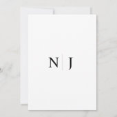 Simple et élégant Faire-part de mariage noir et bl (Dos)