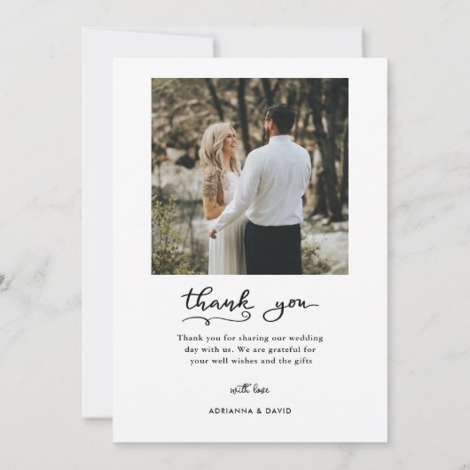 Simple et élégant mariage Merci photo en couple (Dos)