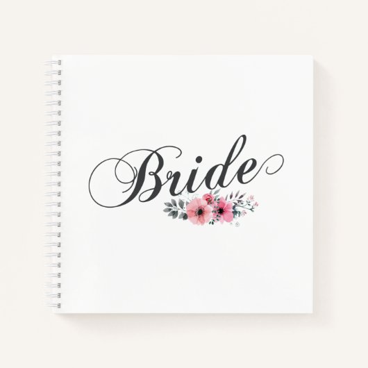 Simple et élégant mariée rose floral | CARNET (Devant)