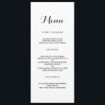 Simple et élégant | Menu Mariage moderne<br><div class="desc">Un menu de mariage simple mais élégant, proposant plats, entrées et desserts à la disposition des clients. Cette conception comprend une police de script élégante pour le titre, et une police sans-serif simple et claire pour le corps du texte. Les couleurs affichées sont d'un gris foncé subtil. Ceux-ci, ainsi que...</div>