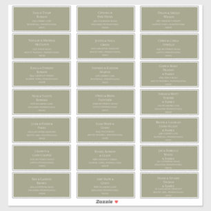 Simple et élégant   Olive Green Étiquettes de adre