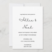 simple et élégante carte blanche faire-part de mar (Devant)