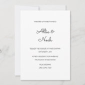 simple et élégante carte blanche faire-part de mar (Devant)