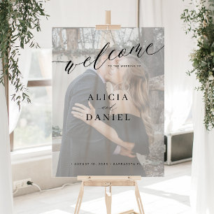 Simple et élégante couverture photo mariage signe