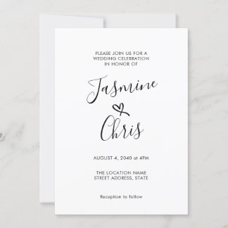Simple Et Élégante Faire-part de mariage Classique
