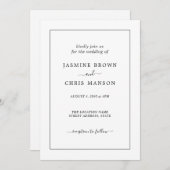 Simple Et Élégante Faire-part de mariage Classique (Devant / Derrière)