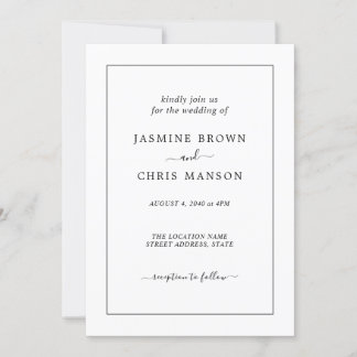 Simple Et Élégante Faire-part de mariage Classique